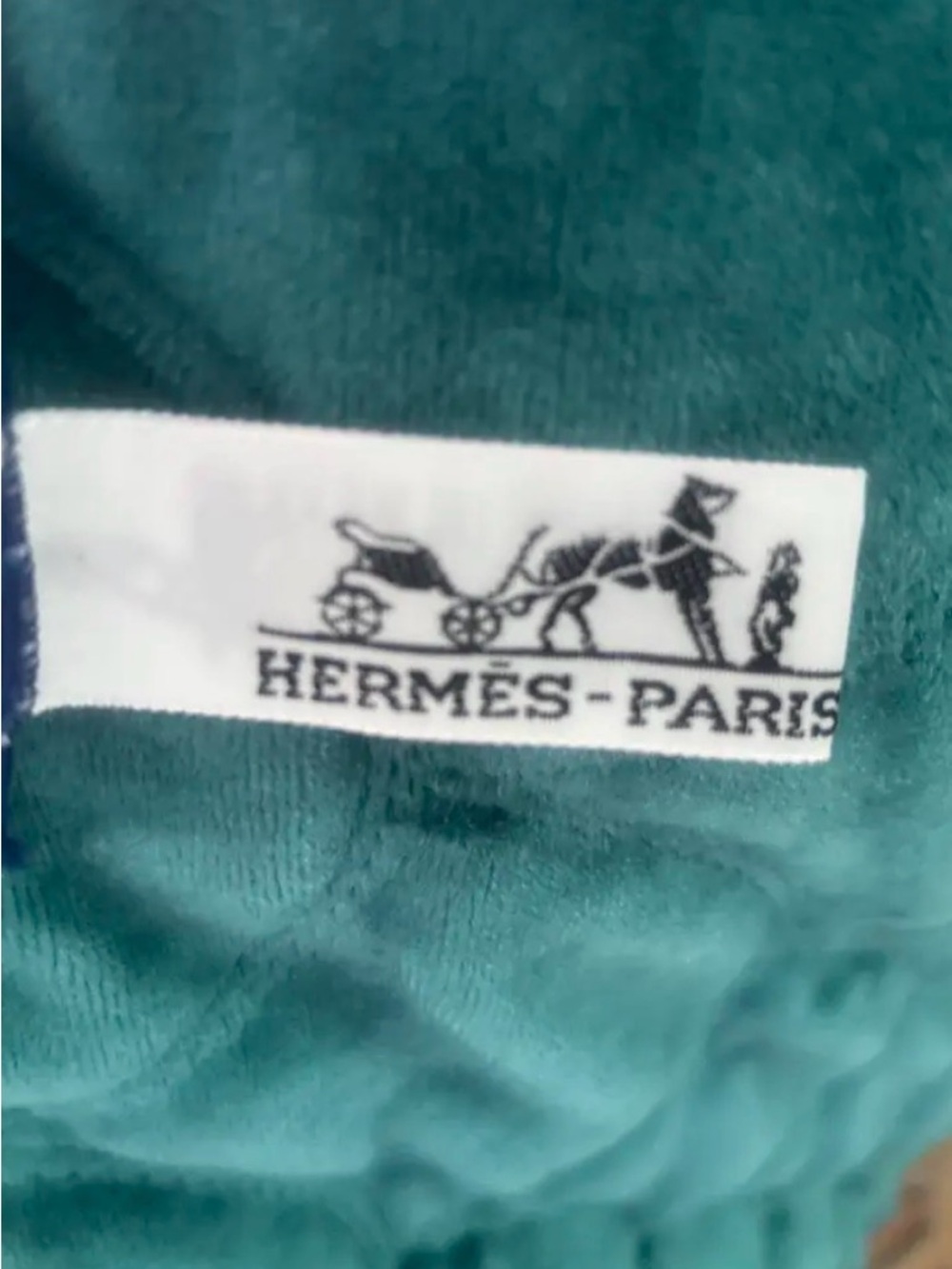NIB Hermès "Fleurs de Lotus" Cotton Pareo / Beach Wrap - Blue & Orange - Picture 5 of 6